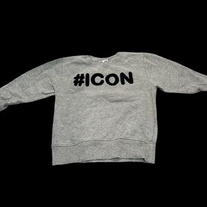 GUC Mish Boys Toddler Boy 2T Gray Sweatshirt with Black #ICON Text